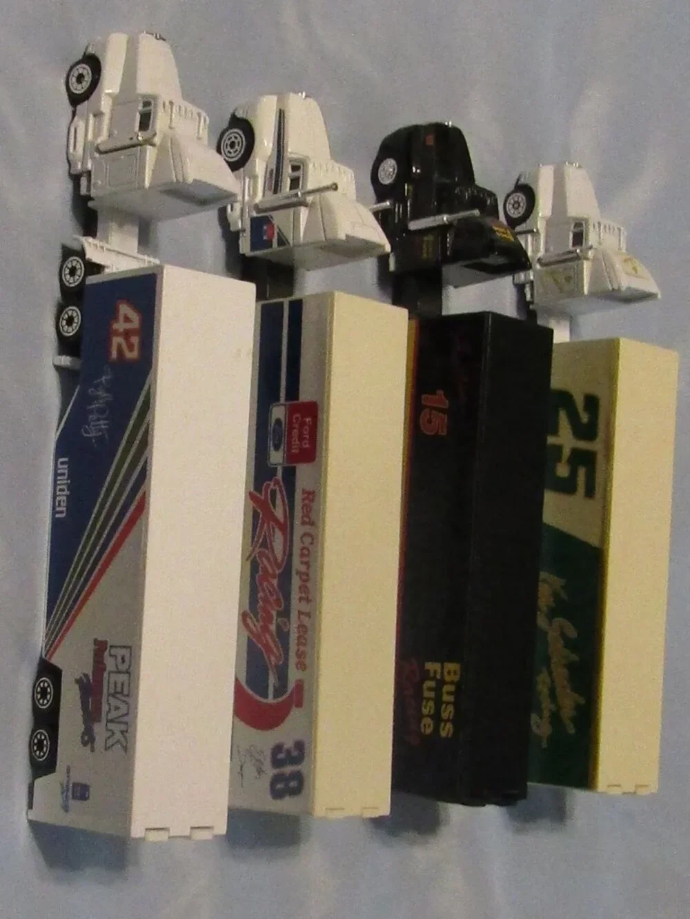 1990s RACING CHAMPIONS NASCAR TRANSPORTER TRUCKS +3cars #42 PETTY #38 #25 #15